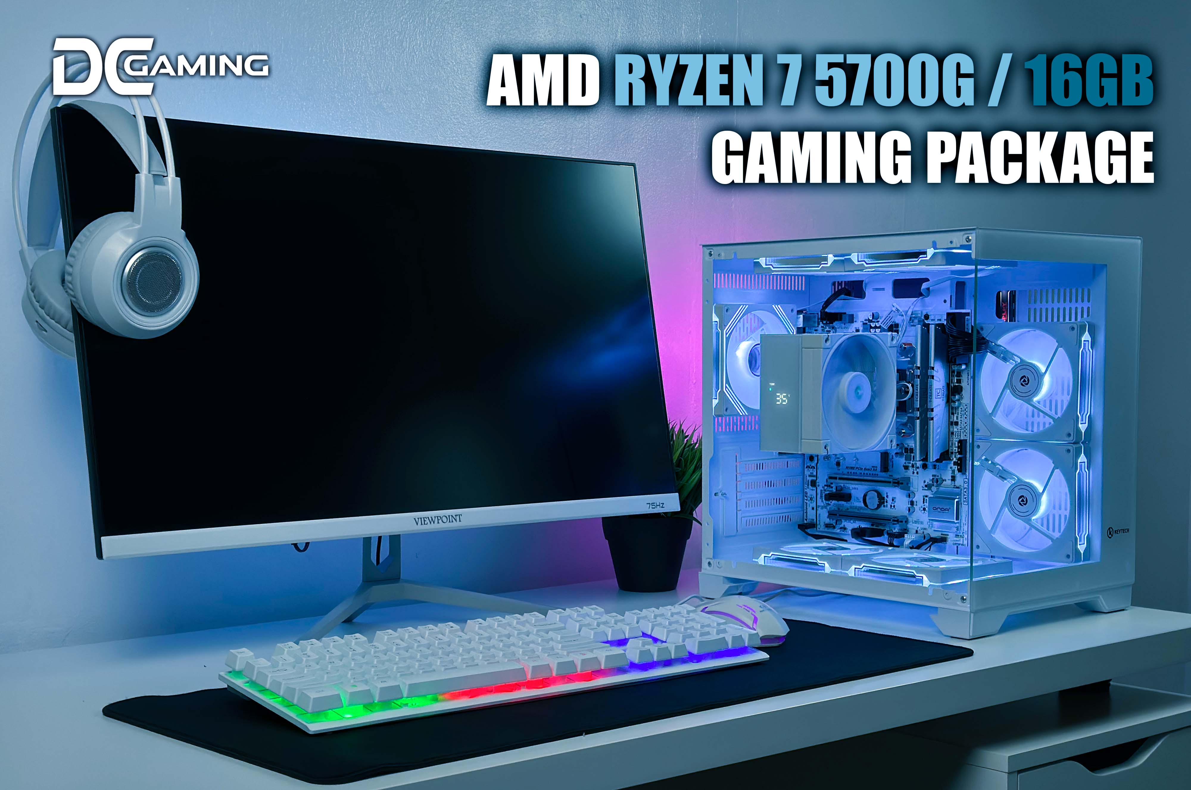 AMD RYZEN 7 5700G / 16GB - ULTRA WHITE GAMING PC